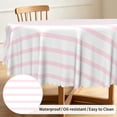 thumbnail image 1 of Tchckioa 70 Inch Round Tablecloth for Restaurant,Stain Proof Table Cloth Cover,Pink and White, 1 of 6