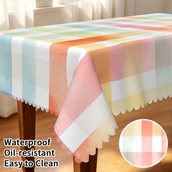 Tchckioa Abstract Blending Rectangle Tablecloth for Restaurant,60x120 Inch Waterproof Table Cover Decor