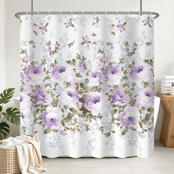 Tchckioa Abstract Floral Shower Curtain,Waterproof Hooks Bath Curtain for Bathroom Bathtub,72x72 Inch