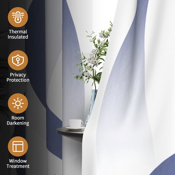 Tchckioa Abstract Lines Blackout Curtains,Grommet Window Drapes for Bedroom,Blue,52x84,2 Panels