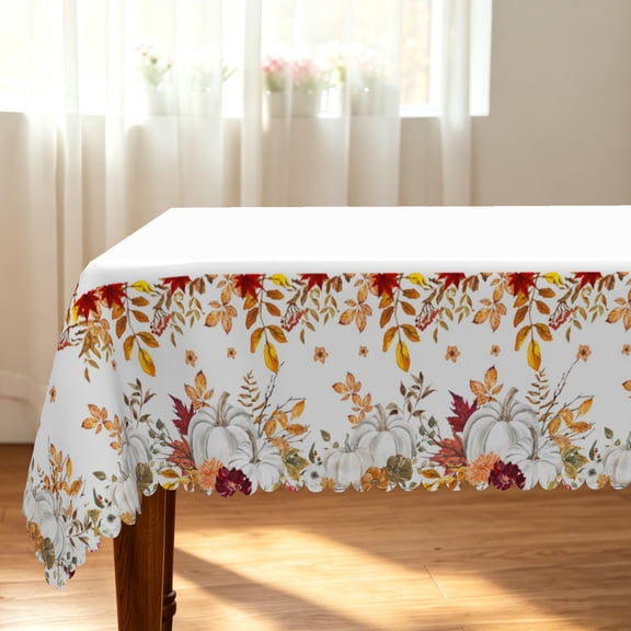 Tchckioa Autumn Harvest Tablecloth for Kitchen Dinner,Rectangle Waterproof Oil-resistant Table Cover,52x70 Inch