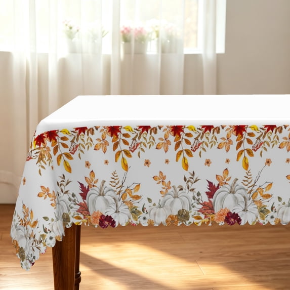 Tchckioa Autumn Harvest Tablecloth for Kitchen Dinner,Rectangle Waterproof Oil-resistant Table Cover,52x70 Inch