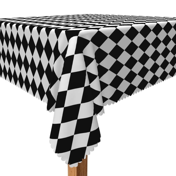 Tchckioa Black and White Checkered Tablecloth,Waterproof Table Cloth for Kitchen Outdoor,52x52 Inch,Square