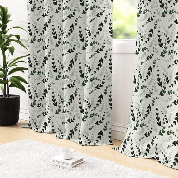 Tchckioa Blackout Curtains,42x96 Inch Boho leaves Privacy Protection Grommet Drapes for Bedroom,2 Panels