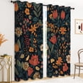 thumbnail image 1 of Tchckioa Blackout Curtains,Retro Floral Printed Thermal Insulated Grommet Window Drapes for Apartment,2 Panels,42x63, 1 of 8