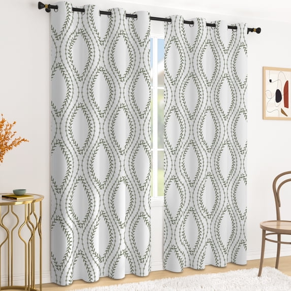 Tchckioa Blackout Curtains for Apartment,Geometric Thermal Insulated Grommet Top Drapes,42x63 Inch,2 Panels
