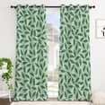 thumbnail image 1 of Tchckioa Blackout Curtains for Apartment,Green Leaf Thermal Insulated Grommet Top Drapes,52x63 Inch,2 Panels, 1 of 8