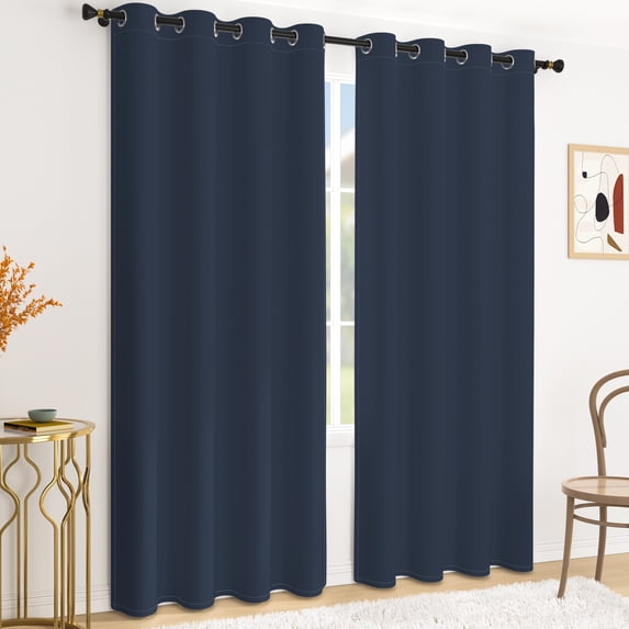 Tchckioa Blue Blackout Curtains for Living Room,2 Panels 52x96 Inch Grommet Window Drapes