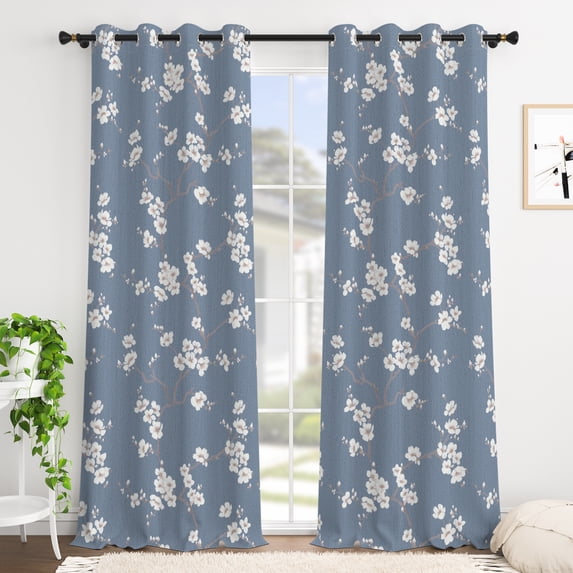 Tchckioa Boho Blue Blackout Curtains for Bedroom,42x96 Inch Privacy Protection Grommet Window Drapes,2 Panels