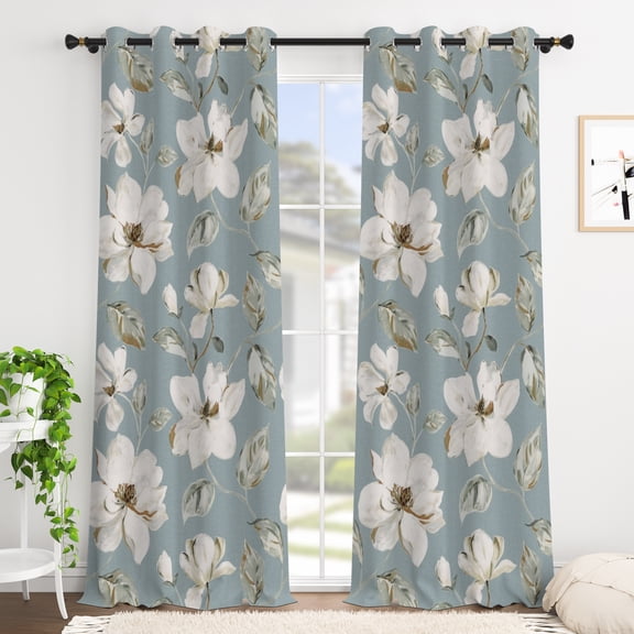 Tchckioa Boho Flowers Blackout Curtains for Apartment,Privacy Protection Grommet Window Drapes,42x63 Inch,2 Panels