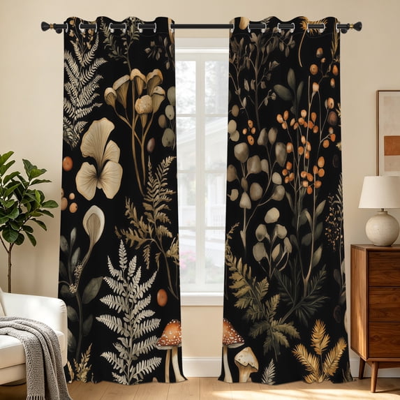 Tchckioa Boho Printed Farmhouse Blackout Curtains,Grommet Window Drapes for Living Room(42x63 Inch,2 Panels)