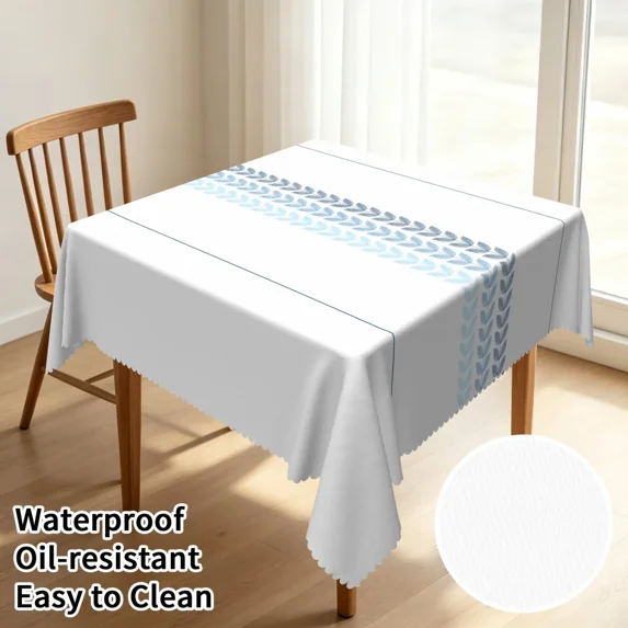 Tchckioa Boho Square Tablecloth,Waterproof Table Cloth for Kitchen,60x60 Inch,White