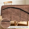 thumbnail image 1 of Tchckioa Brown Wooden Tablecloth,60 Inch Round Waterproof Table Cloth Cover for Restaurant Decor, 1 of 6