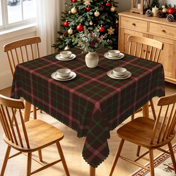 Tchckioa Christmas Decor Tablecloth for Kitchen,70x70 Inch Waterproof Table Cloth Cover,Square