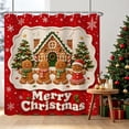 thumbnail image 1 of Tchckioa Christmas Gingerbread Red Shower Curtain,47x64 Inch Waterproof Hooks Bath Curtain for Bathroom, 1 of 5