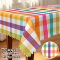 thumbnail image 1 of Tchckioa Colorful Grid Tablecloth for Kitchen,Rectangle Waterproof Table Cover Decor,60x120 Inch, 1 of 5