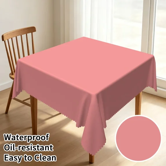 Tchckioa Dusty Rose Tablecloth for Restaurant Decor,54x54 Inch Square Stain Proof Table Cloth Cover