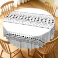 thumbnail image 1 of Tchckioa Geometry Black White Round Halloween Tablecloth,60 Inch Waterproof Table Cloth Cover for Kitchen, 1 of 6