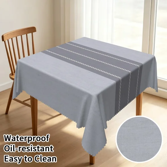 Tchckioa Gray Modern Tablecloth for Kitchen,52x52 Inch Waterproof Table Cloth Cover,Square