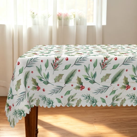 Tchckioa Green Leaves 52x70 Inch Rectangular Tablecloth,Waterproof Table Cover for Kitchen Dining Decor