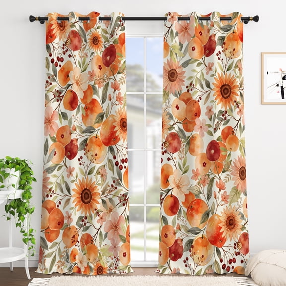 Tchckioa Harvest Fruit Blackout Curtains for Apartment,Privacy Protection Grommet Drapes,42x63 Inch,Set of 2