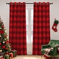 thumbnail image 1 of Tchckioa Merry Christmas Red Grid Blackout Curtains,Thermal Insulated Grommet Drapel for Living Room(2 Panels,52x84), 1 of 7