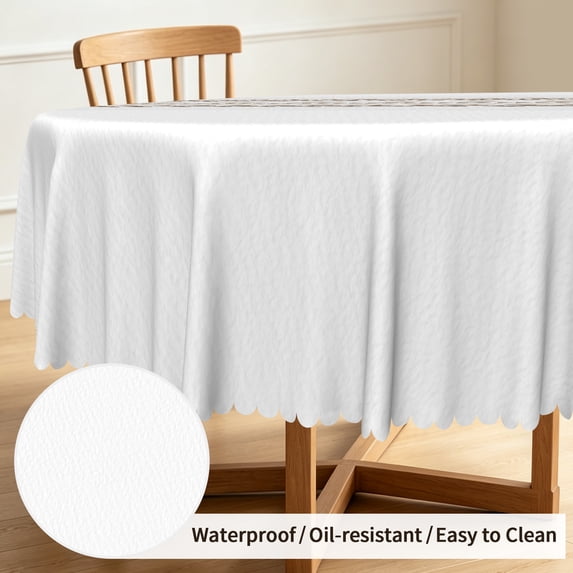 Tchckioa Minimalist Tablecloth for Kitchen Dining,Waterproof Stain Proof Table Cloth Cover,70 Inch Round