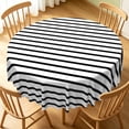 thumbnail image 1 of Tchckioa Minimalist Tablecloth,60 Inch Round Oil-resistant Table Cloth Cover for Kitchen,Black and White, 1 of 6