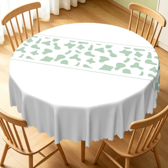 Tchckioa Modern Tablecloth for Kitchen Dinner Decor,60 Inch Round Oil-resistant Table Cloth Cover