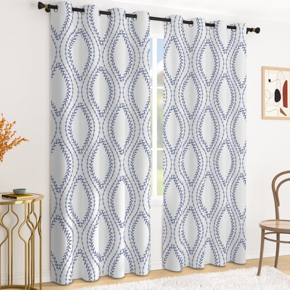 Tchckioa Modern Wavy Blackout Curtains for Bedroom,Grommet Drapes,52x84 Inch,2 Panels