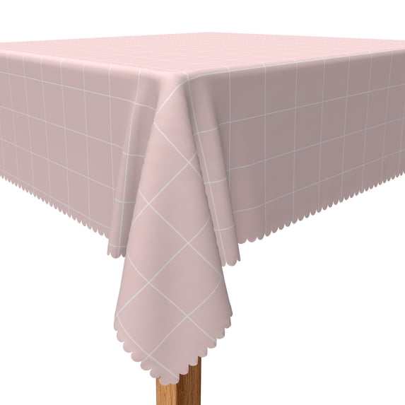 Tchckioa Pink Square Tablecloth for Outdoor Party Decor,Stain Resistant Table Cloth,70x70 Inch