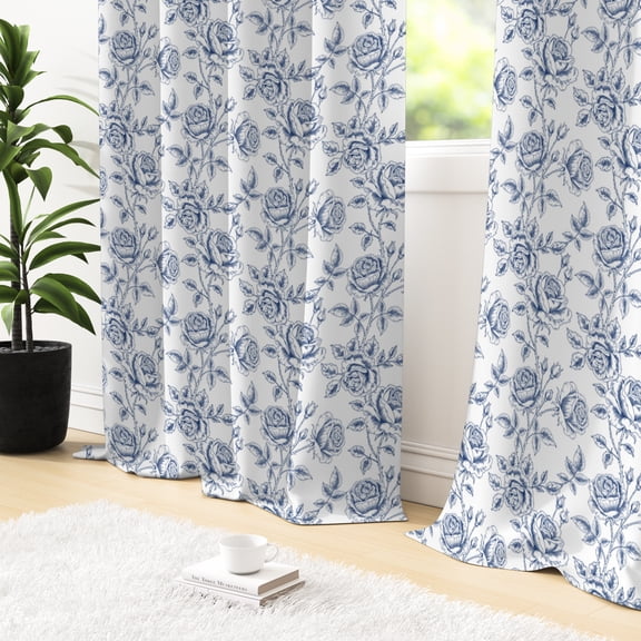 Tchckioa Print Floral Blackout Curtains,Privacy Protection Grommet Window Drapes for Living Room,42x63,2 Panels