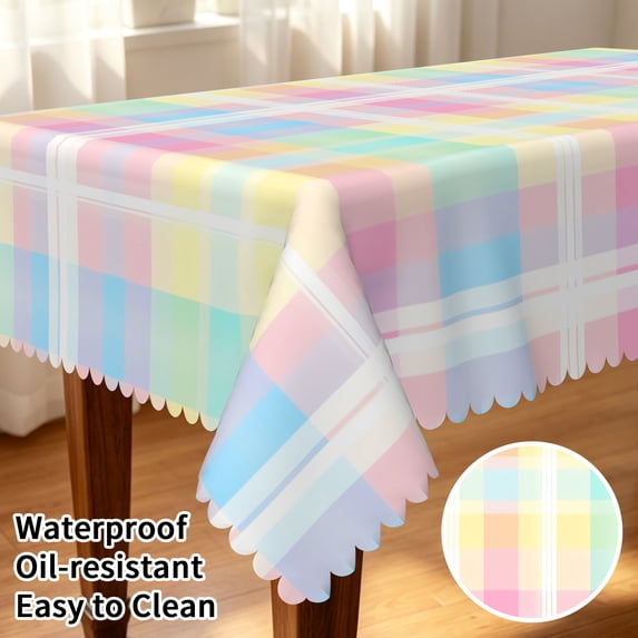 Tchckioa Rectangle Tablecloth,Stain Proof Waterproof Table Cloths for Dining(Colorful,60x120 Inch)