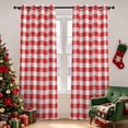 thumbnail image 1 of Tchckioa Red White Grid Blackout Curtains for Dorm Room,Privacy Protection Grommet Drapes,52x96 Inch,2 Panels, 1 of 7