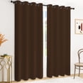thumbnail image 1 of Tchckioa Set of 2 52x63 Inch Blackout Curtains,Privacy Protection Window Drapes for Living Room,Grommet Top,Brown, 1 of 6