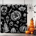 thumbnail image 1 of Tchckioa Shower Curtain for Bathroom,Privacy Protection Hooks Bath Curtain(72x72 Inch,Black and White,Halloween), 1 of 8