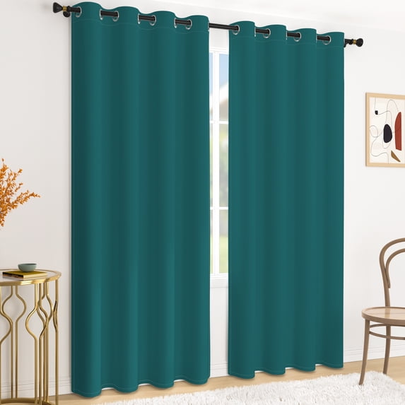 Tchckioa Solid Color Blackout Curtains,Privacy Protection Drapes for Bedroom,Grommet Top,42x63 Inch,2 Panels