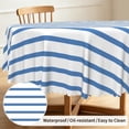 thumbnail image 1 of Tchckioa Stripes Blue White Round Tablecloth,Waterproof Table Cloth Cover for Dinner Kitchen,60 Inch,Black, 1 of 6