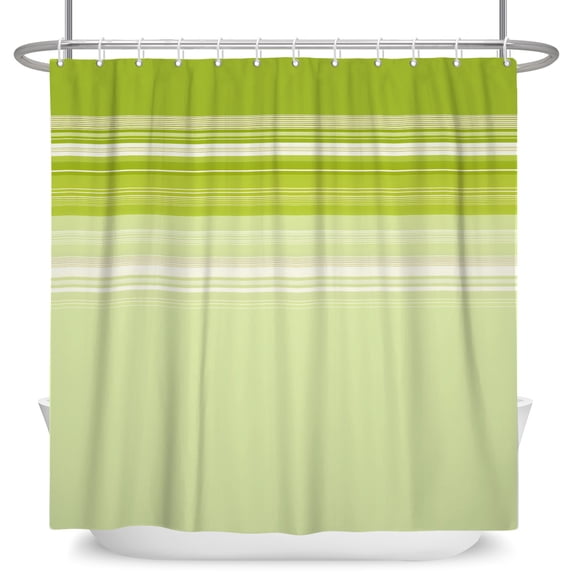 Tchckioa Waterproof Hooks Shower Curtain,60x72 Inch Bath Curtain for Bathroom Decor,Sage Green Striped