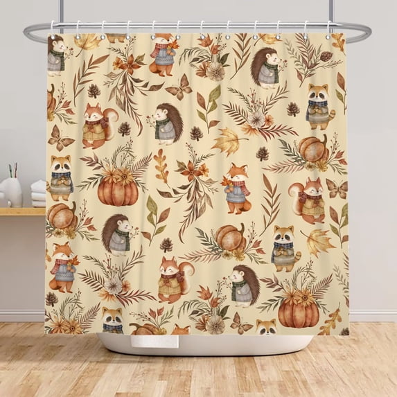 Tchckioa Waterproof Shower Curtain for Batnroom,Autumn Thanksgiving Curtain Decor,72x72 Inch