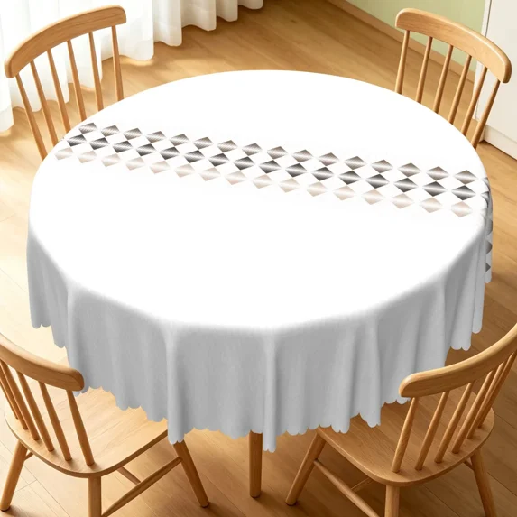 Tchckioa White Tablecloth,70 Inch Round Stain Proof Table Cloth Cover for Restaurant Decor