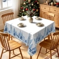 thumbnail image 1 of Tchckioa Winter Blue White Tablecloth for Restaurant Christmas Decor,60x60 Square Stain Proof Table Cloth Cover, 1 of 7