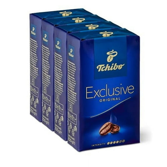 Tchibo Exclusive Coffee, Premium Ground, 8.8-Ounce Vacuum Packs (Pack of 4)