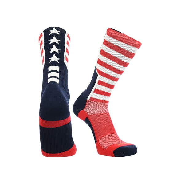 Stars and Stripes Perimeter Socks (Scarlet/Navy/White, X-Large)