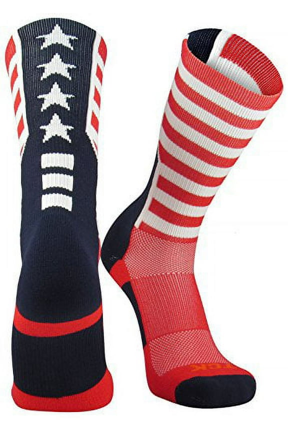 Sports Usa American Flag Stars And Stripes Crew Socks, Xlarge