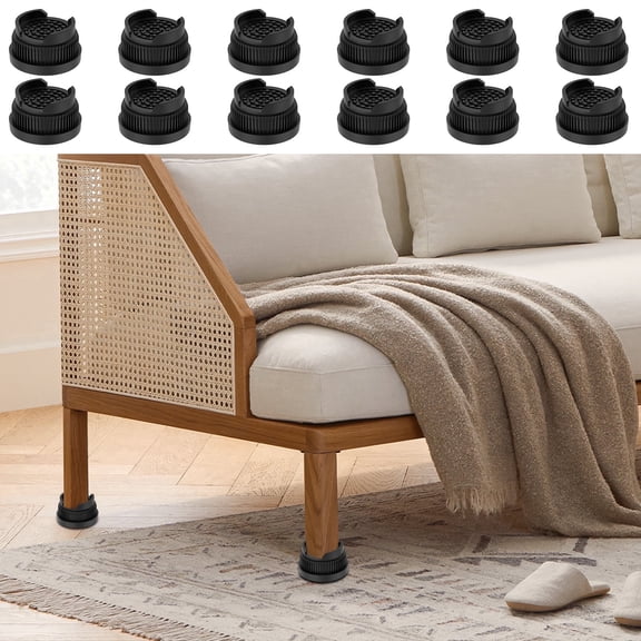 12 Pcs Bed Risers, Heavy Duty Furniture Risers for Dorm Room, Adjustable Bed Lifts for Couch Desk Chair, Stackable Raising Blocks, Nonslip TPE Bed Legs Support