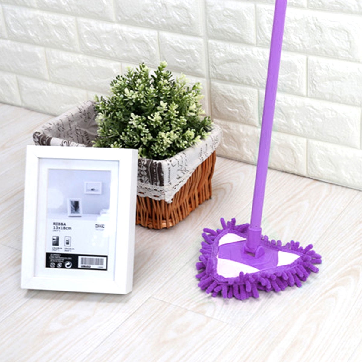 Tcwhniev 180 Degree Flip Dust Removal Cleaning Mop for Hardwood, Laminate, Tile Cleaning, for Wet or Dry Floor Cleaning, Purple