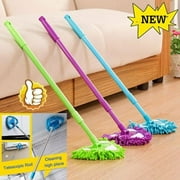 Tcwhniev 180 Degree Rotatable Adjustable Triangular Cleaning Mop Home Wall Ceiling Floor Cleaning Mop,Extendable Handle Chenille Floor Mop Flip Dust Removal Cleaning Mop
