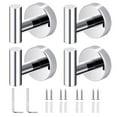 thumbnail image 1 of 4 Pack Bath Towel Hooks Heavy Duty Wall Mount Towel Holder Chrome Finish Towel Rack Robe Coat Loofah Hooks for Bathroom Kitchen, Stainless Steel Hanging Wall Hooks- Silver, 1 of 6
