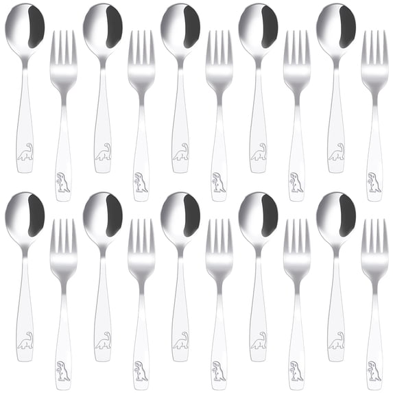 Tcwhniev 20PCS Kids Silverware Set,kid Utensils, Stainless Steel ...